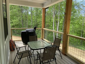 Outdoor back patio, main level with Traeger Grill