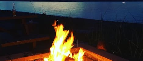 Shared fire pit at the beach