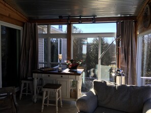 Sunroom with bar seating 