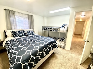 Queen bed a a bunk bed