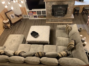 Huge feather down sectional perfect for popcorn and a movie.