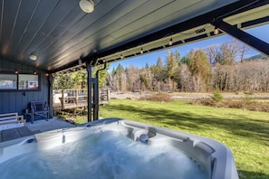 Hot tub overlooking the creek