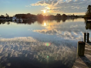 Sunrise from private dock