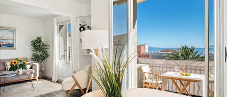 Living room and the balcony with a view