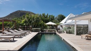 Pool & Terrace: Nice pool (9 m x 4 m), expansive terrace with loungers and deck chairs.