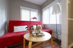 Closed sofa-bed.