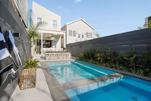 Heated outdoor pool and spa