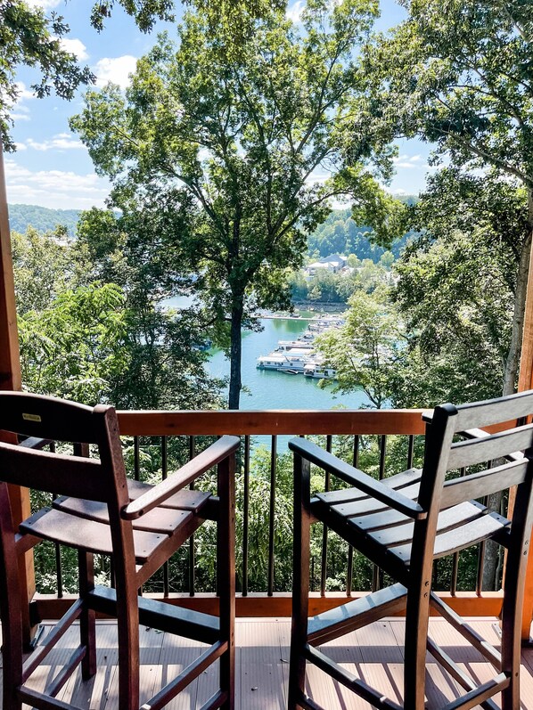 Lake view from upper covered deck