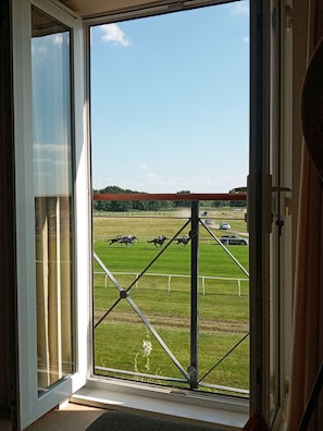The stunning unobstructed view from the property over Stratford Race Course 