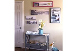 Local artwork is featured