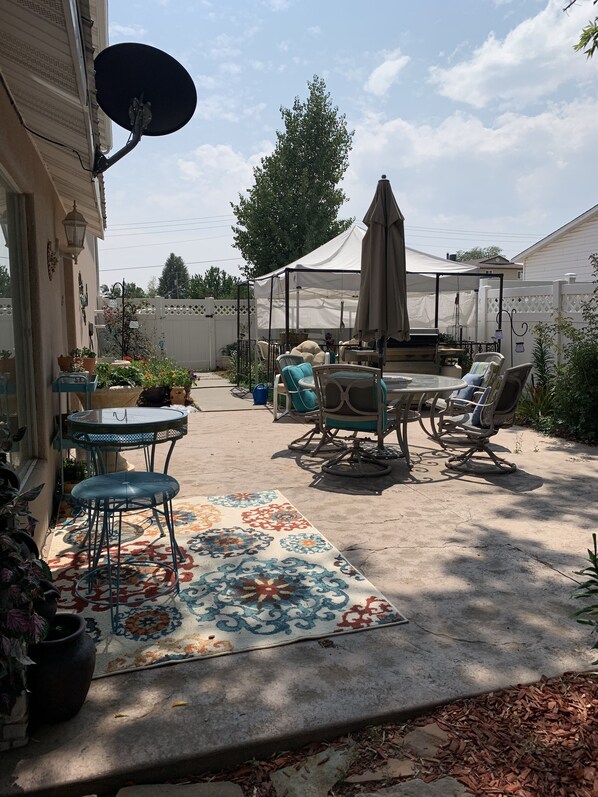 Fenced backyard