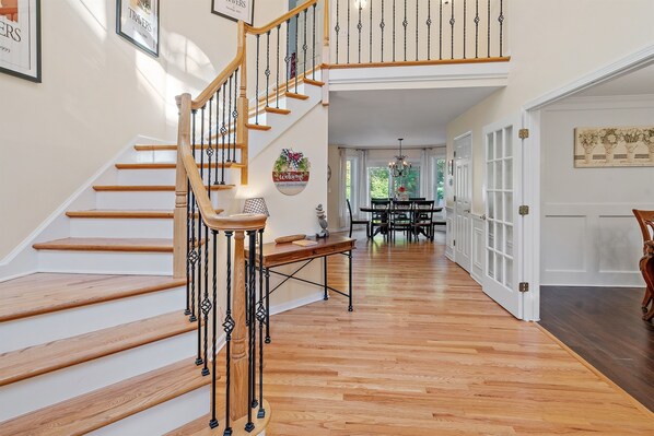 Beautiful grand staircase in foyer