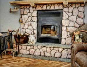 Custom rose quartz fireplace. 