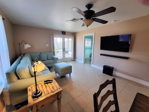 Living room features wireless internet and a smart television.