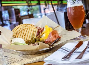 Yum!  Have a drink on the roof and eat this scrumptious lunch.
