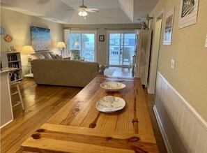 Large farm house table.
