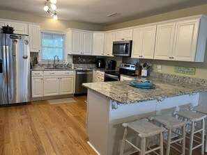 Well  stocked and updated kitchen.