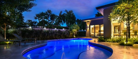 Pool at night.