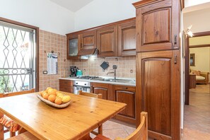 Kitchen with cooking table