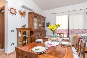 Dining table with living room