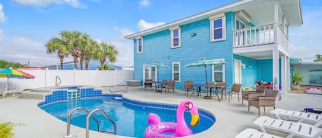 Welcome to Ocean Street Hideaway, a cottage-style home conveniently located steps away from the sugar-sand beaches of the Floria gulf coast. Relax or play in your backyard private pool. In the evening, the pool's colored light system is sure to delight!