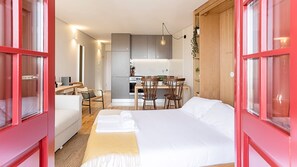 Very bright main area with a comfortable double bed #comfort