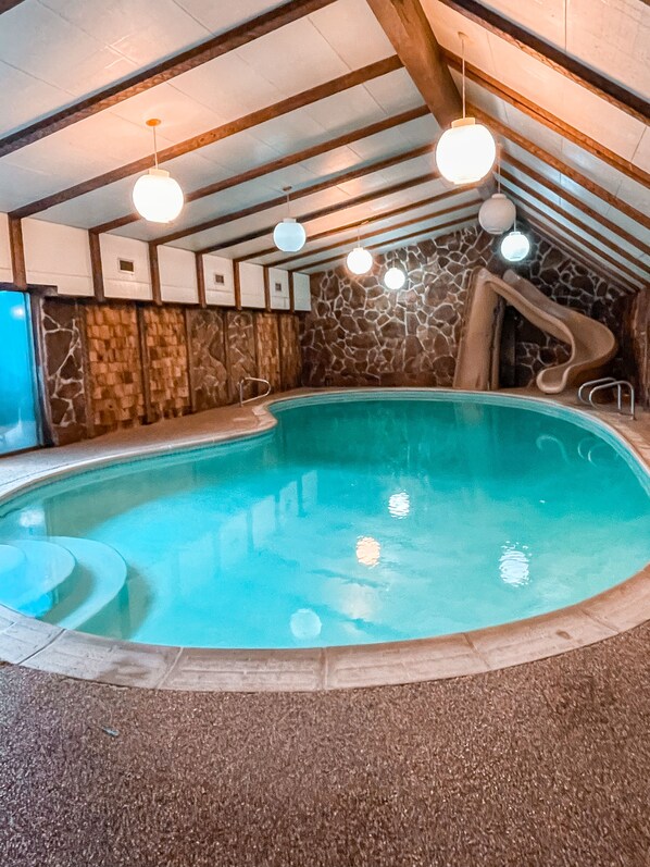 Indoor Heated Pool and slide 