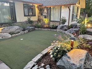 Small putting green out front. 