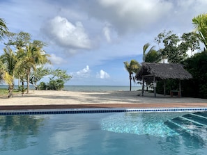 Private pool, beach and palapa