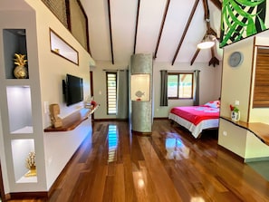 El interior del bungalow