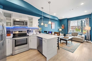 Kitchen #2! with living space to prep for meals on the roof!