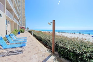 Beach front lounging