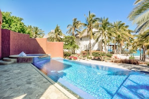 Private pool and jacuzzi