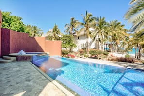 Private pool and jacuzzi