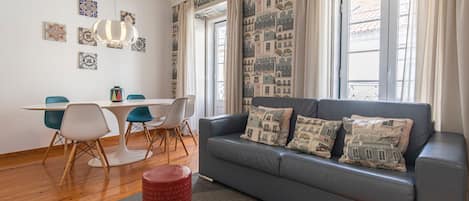 Living and dining area overview  #lisbon #downtownlisbon #airbnb #sunny