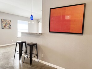 2 barstools for additional seating 