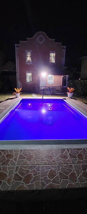 Multi-colored lighted pool