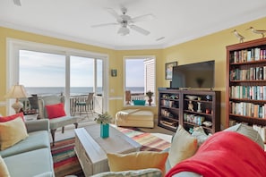 Living room with ocean views