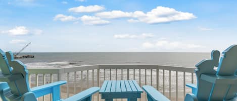 Private porch with a view of the Atlantic ocean.