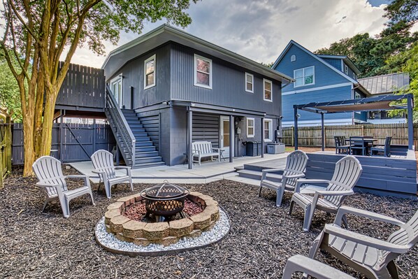 Enjoy Sitting around the Fire Pit
+ Bradley Beach is a beautiful non-commercial beach, which is great for families.
+ Beach Park has playground for kids.