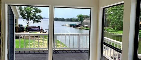 View from family room out to the lake main body