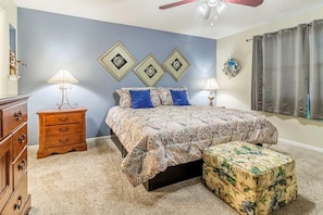 Master Bedroom offeres King size-bed.