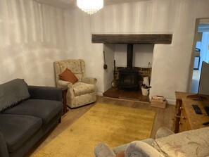 Lounge with log burner
