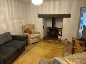 Lounge with log burner