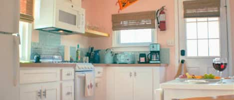 Fully stocked kitchen with new appliances