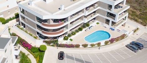 Aerial view of the condominium