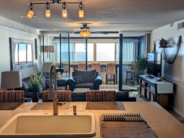 Welcome home! Main living area directly overlooks beach.