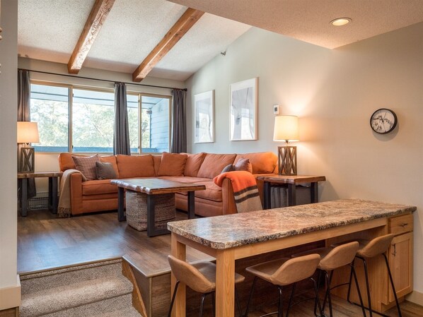 open floor plan and high ceilings