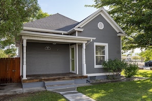 Keyless entry, motion detector light on porch lights sidewalk to parking.