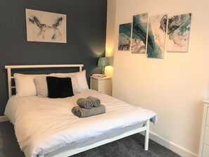 Bedroom one - Comfy double bed, with crisp fresh linen and towels provided